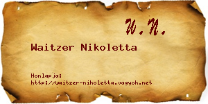 Waitzer Nikoletta névjegykártya
